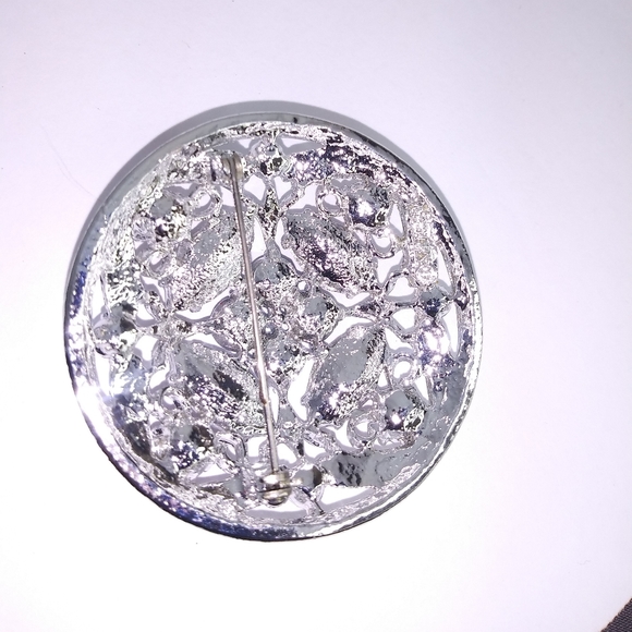 Sara Cov Purple Springtime 1972 Rhinestone Brooch Pin - Picture 4 of 8